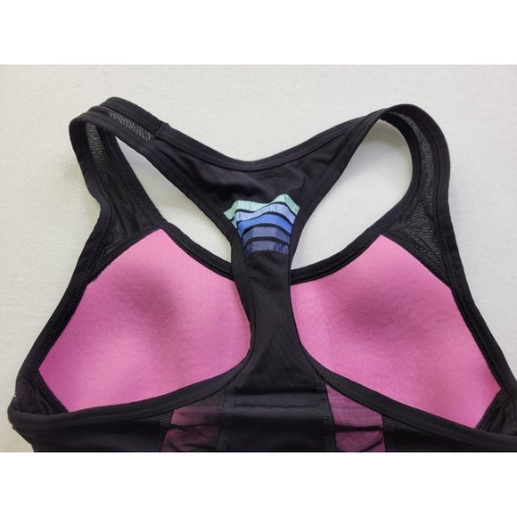 Victoria's Secret Pink Ultimate Women XS Black Sport Bra Lined Racerback Stretch - Picture 6 of 8